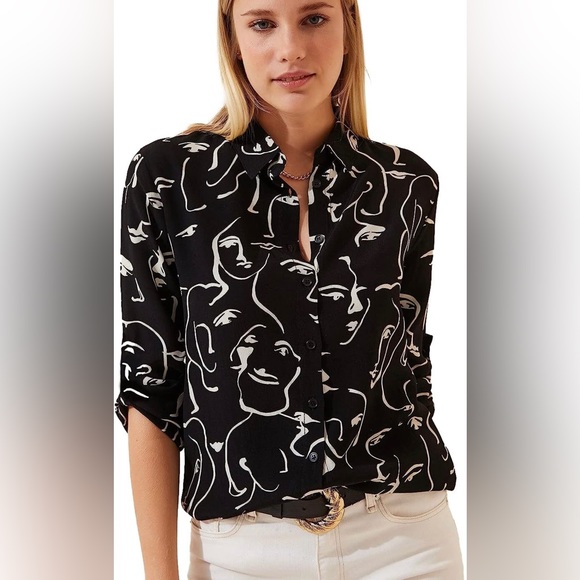 Long Sleeve Button Down Shirts Dressy Casual Tops - Picture 3 of 8